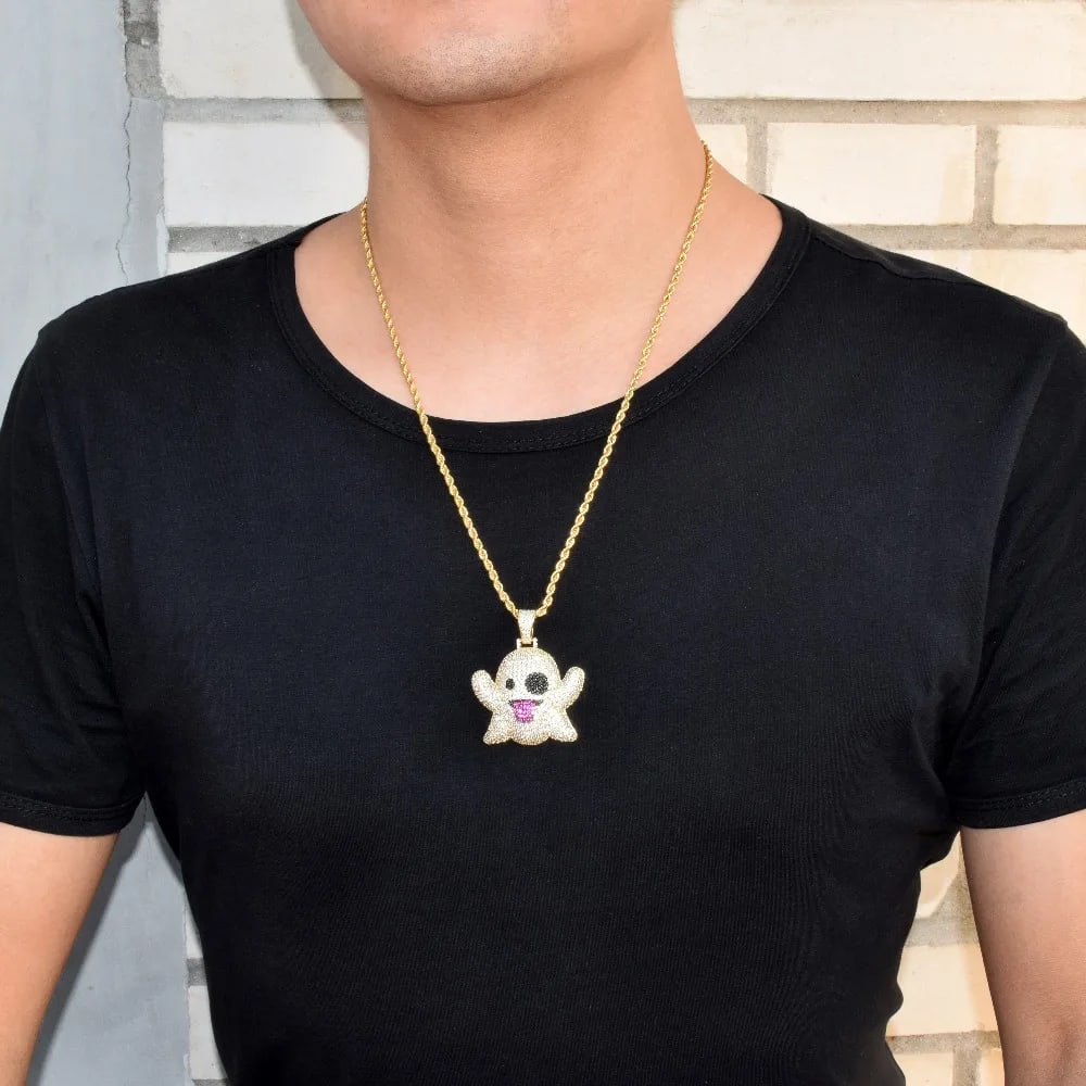 Emoji Ghost Men Necklace With Pendant